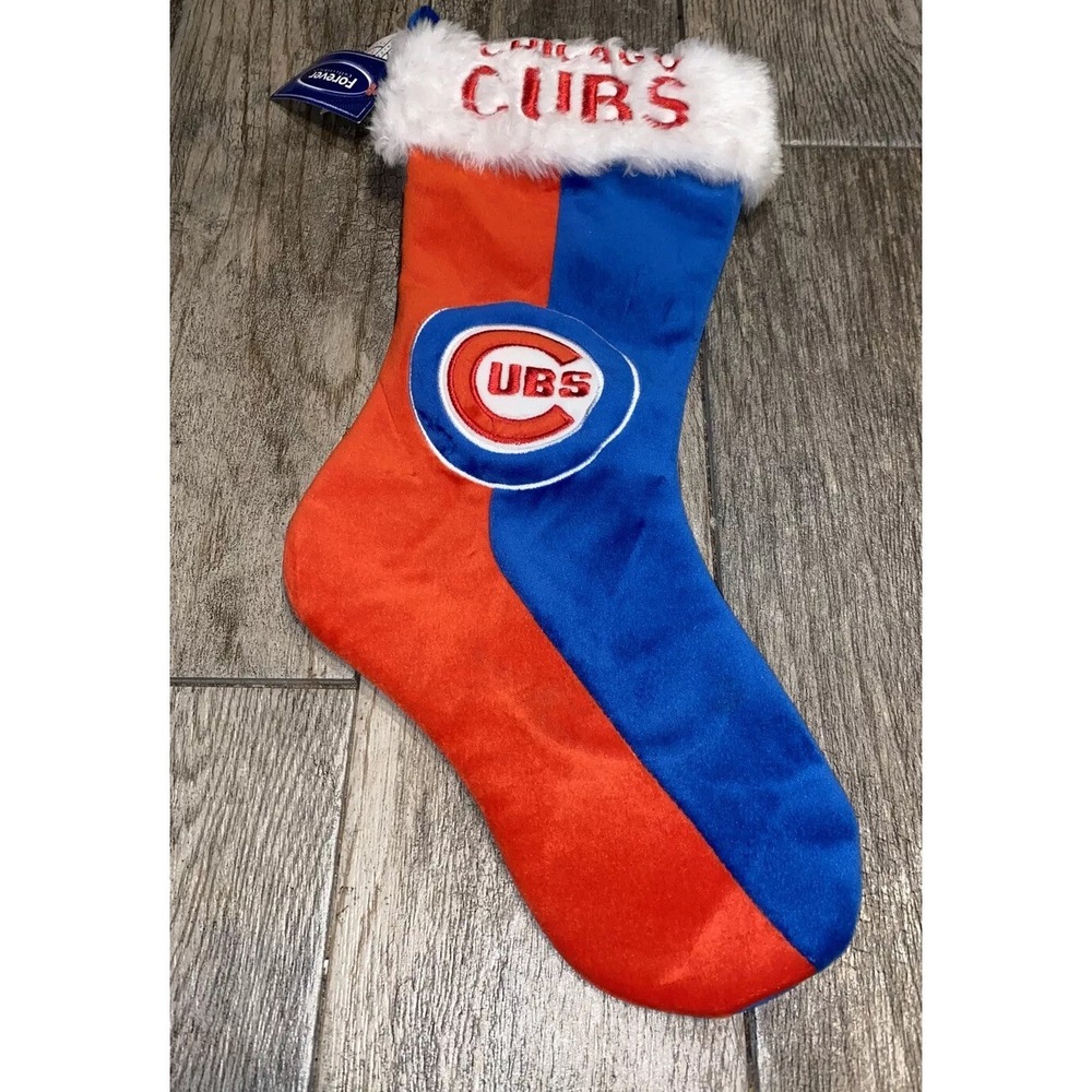 New Forever Collectibles Official‎ MLB Chicago Cubs Red Blue Christmas Stocking